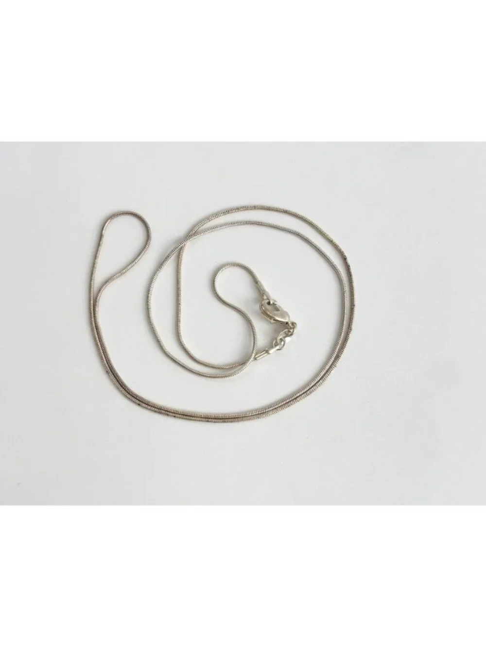 Snake Chain Sterling Silver 925 Minimalist Classic Vintage Necklace - 23